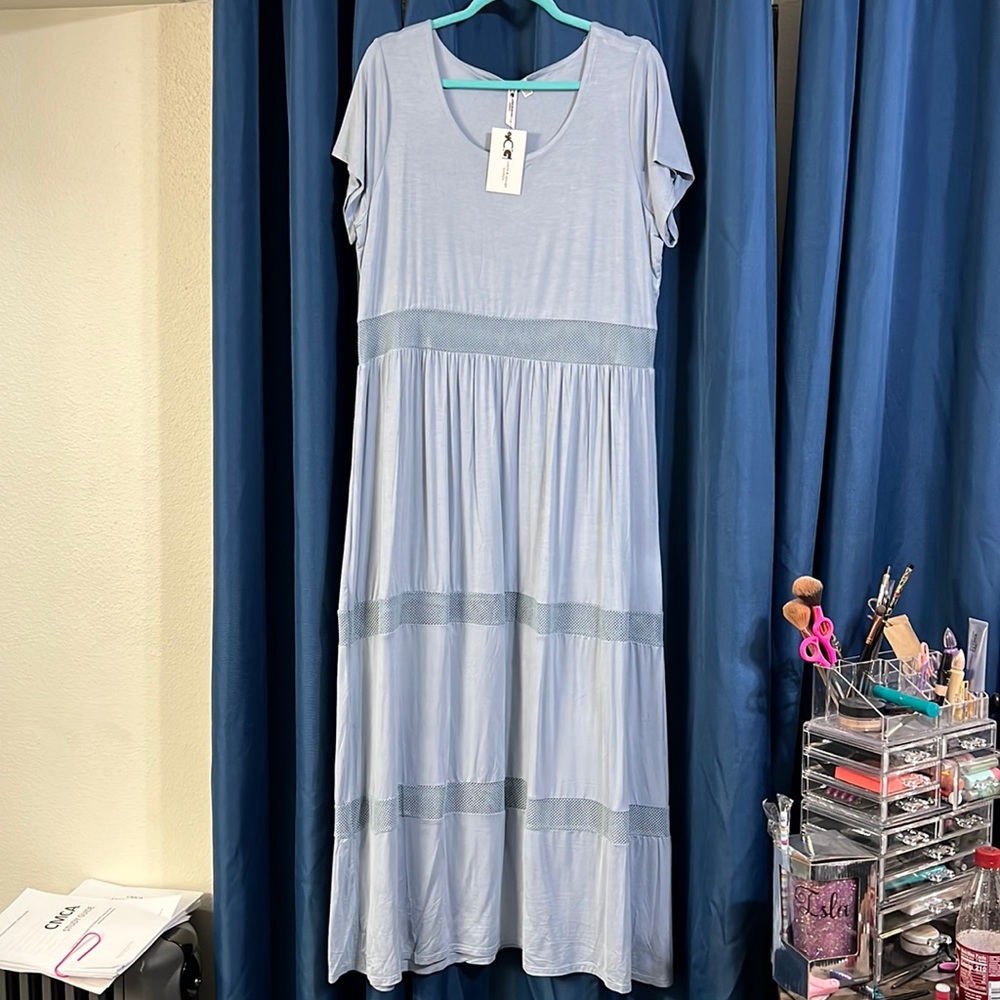 Cable and Gauge baby blue dress. NWT
